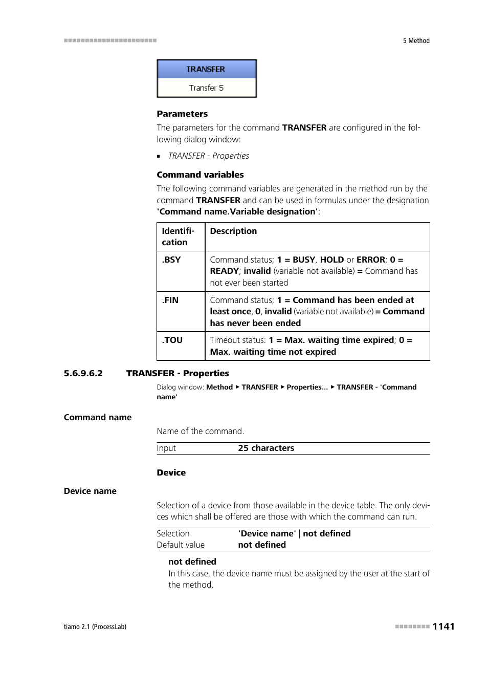 2 transfer - properties | Metrohm tiamo 2.1 (ProcessLab) User Manual | Page 1157 / 1602