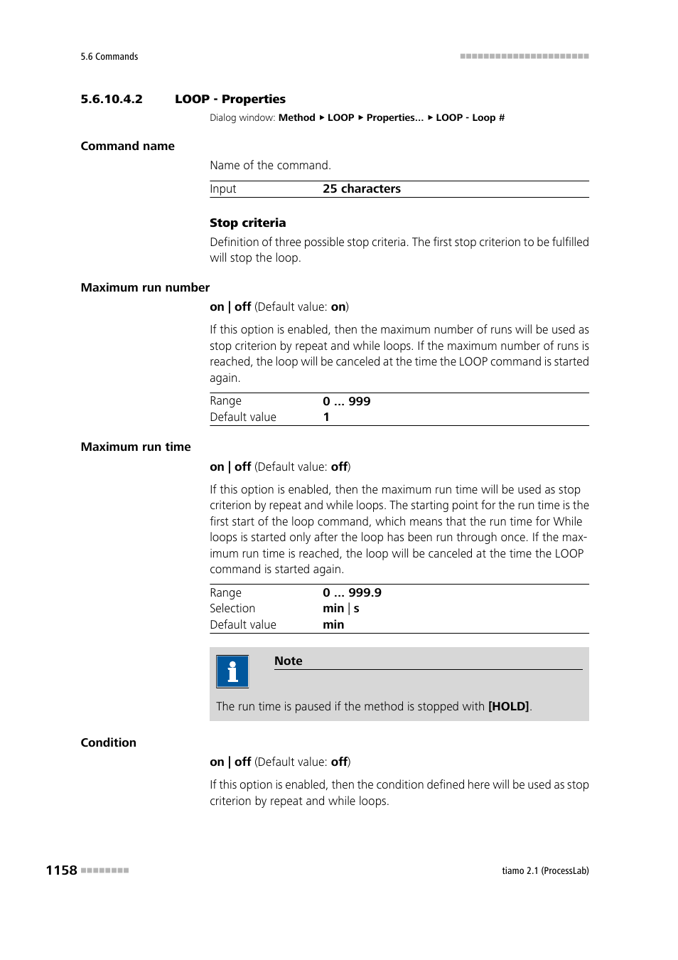 2 loop - properties | Metrohm tiamo 2.1 (ProcessLab) User Manual | Page 1174 / 1602