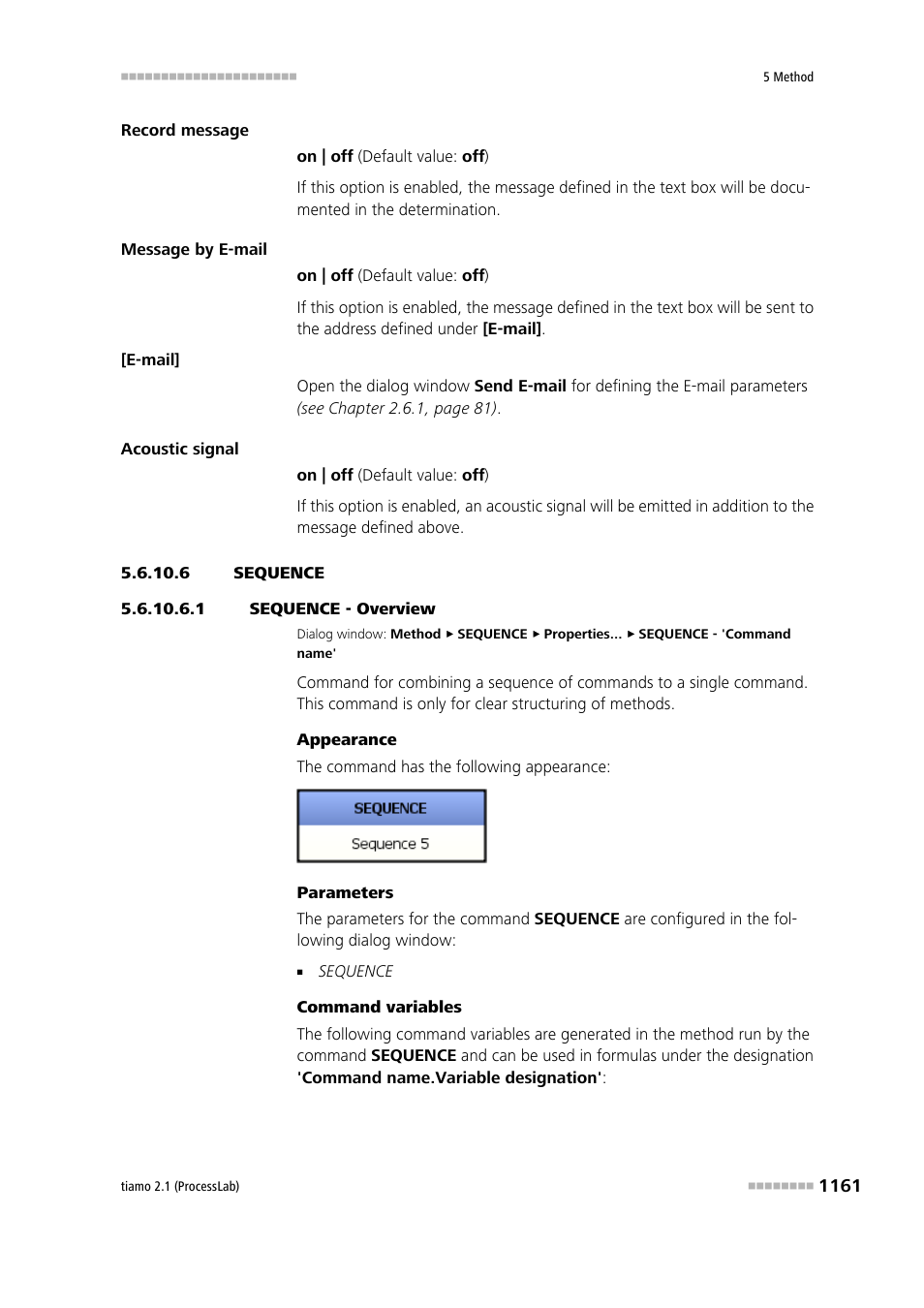 6 sequence, 1 sequence - overview, Sequence | Metrohm tiamo 2.1 (ProcessLab) User Manual | Page 1177 / 1602