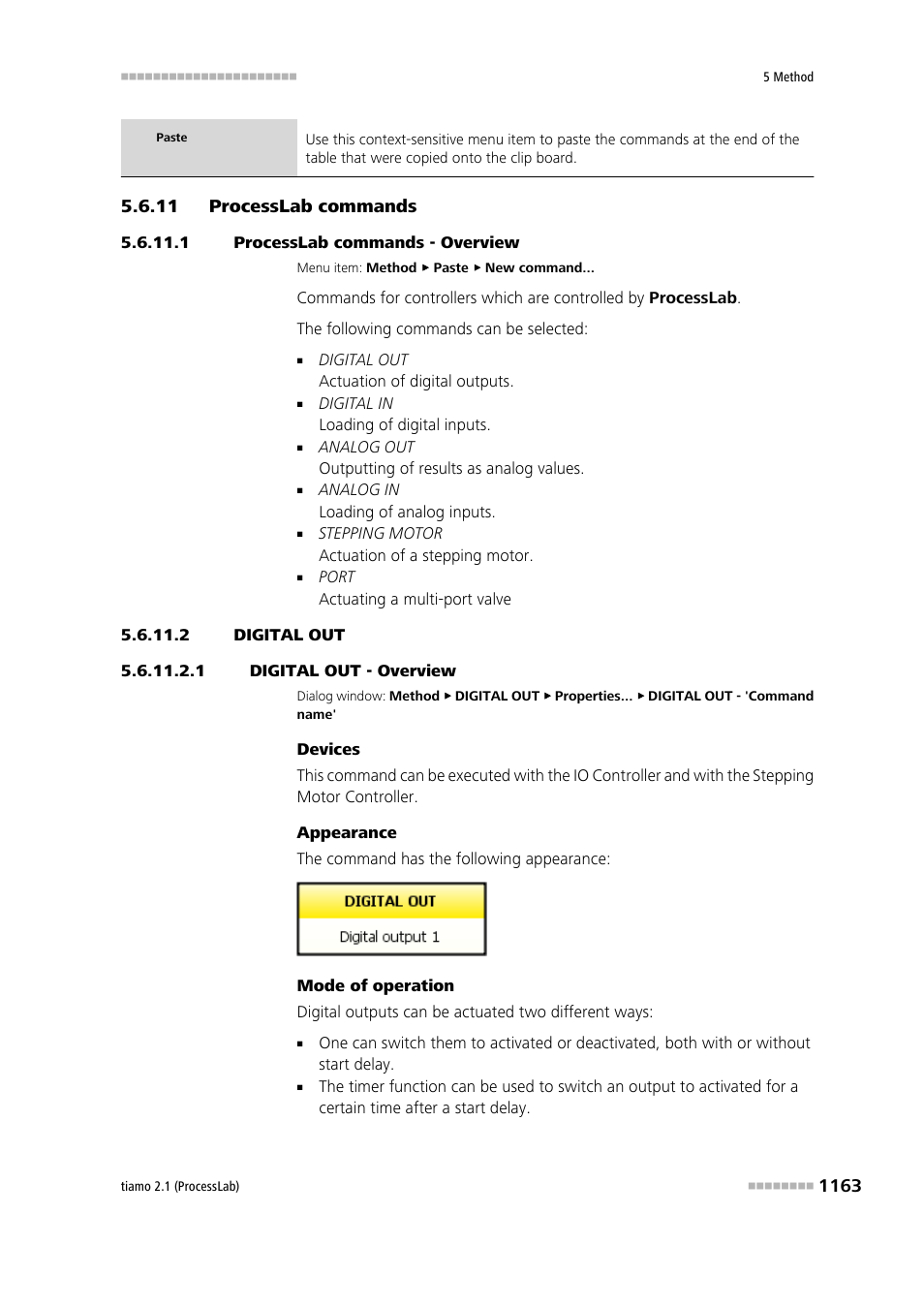 11 processlab commands, 1 processlab commands - overview, 2 digital out | 1 digital out - overview, Processlab commands 3, Processlab - commands, Digital out | Metrohm tiamo 2.1 (ProcessLab) User Manual | Page 1179 / 1602