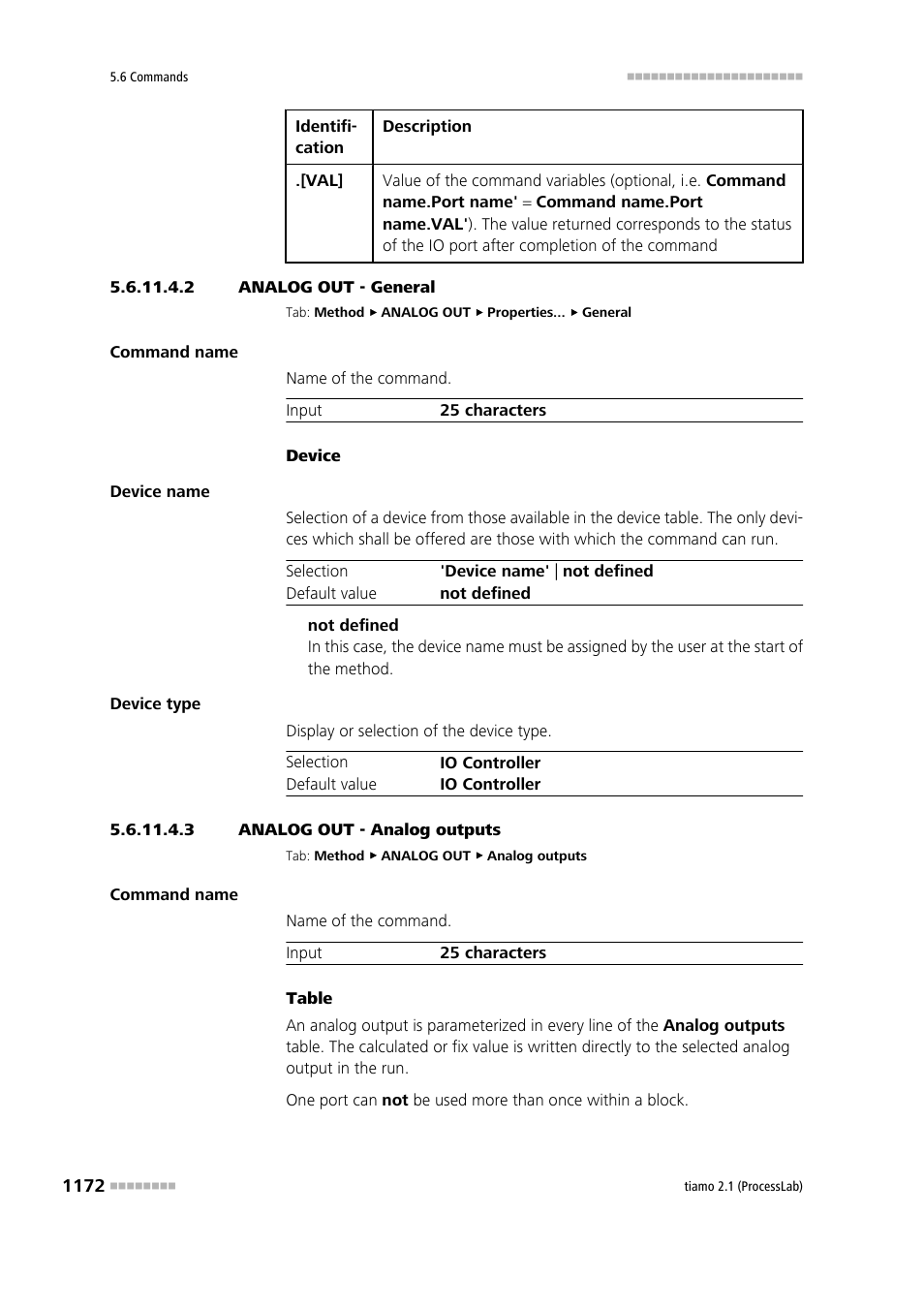 2 analog out - general, 3 analog out - analog outputs | Metrohm tiamo 2.1 (ProcessLab) User Manual | Page 1188 / 1602