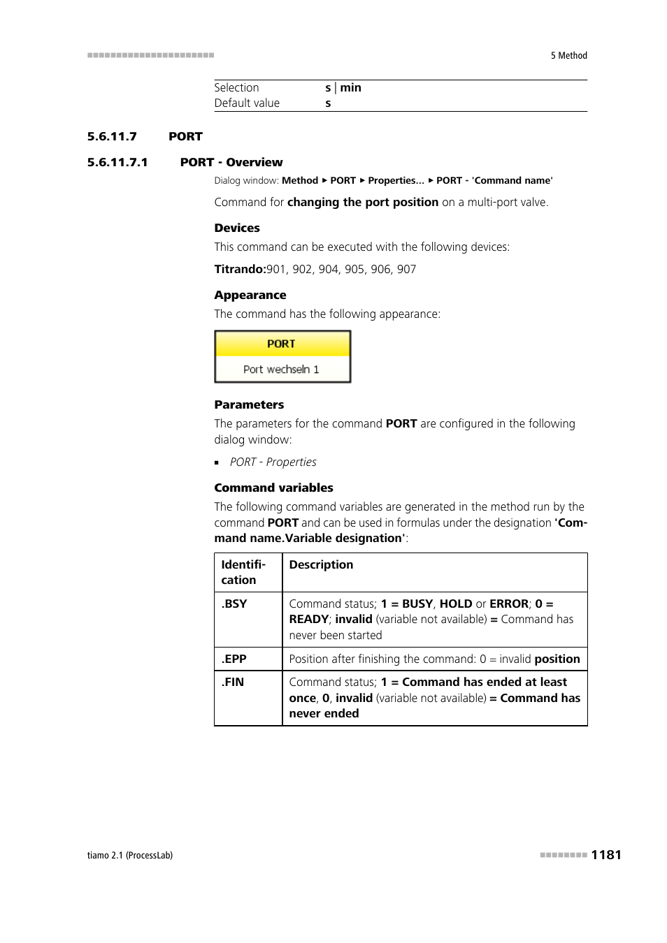 7 port, 1 port - overview, Port | Metrohm tiamo 2.1 (ProcessLab) User Manual | Page 1197 / 1602