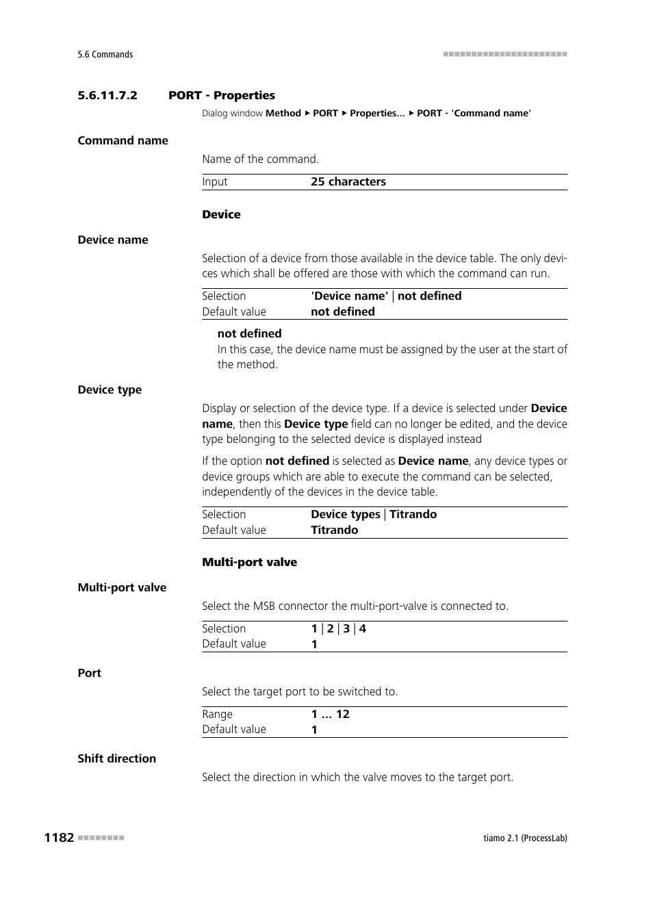 2 port - properties | Metrohm tiamo 2.1 (ProcessLab) User Manual | Page 1198 / 1602