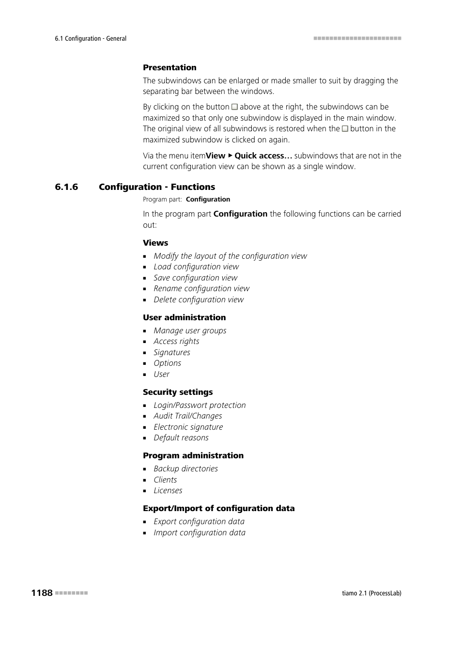 6 configuration - functions, Configuration - functions 8 | Metrohm tiamo 2.1 (ProcessLab) User Manual | Page 1204 / 1602