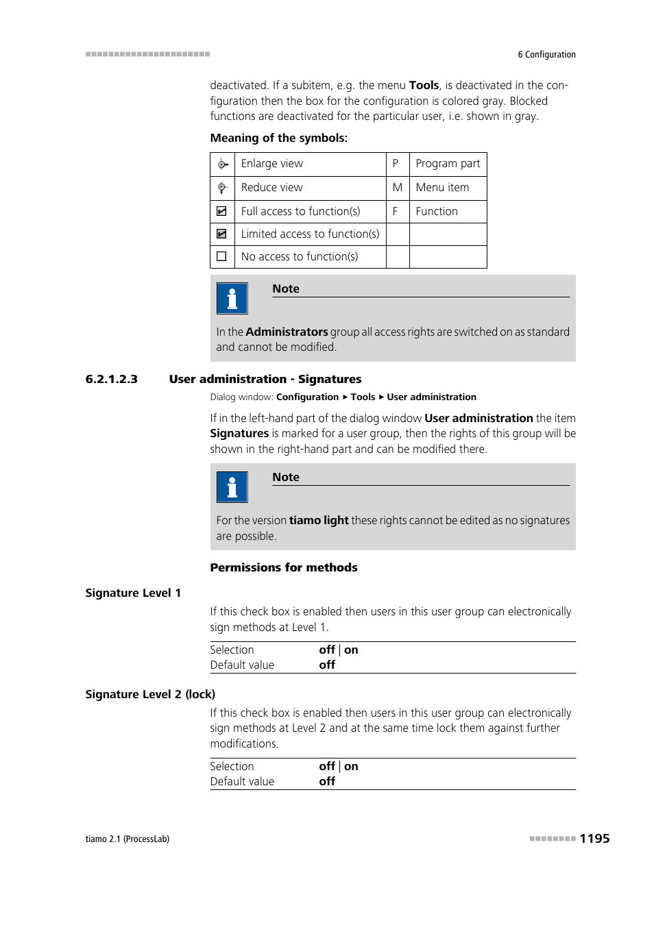 3 user administration - signatures, Signatures, Define signature rights for user groups | Metrohm tiamo 2.1 (ProcessLab) User Manual | Page 1211 / 1602