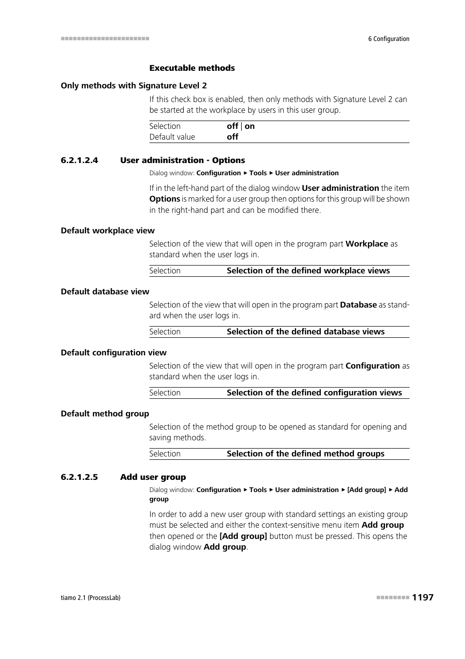 4 user administration - options, 5 add user group, Options | Add user groups, Define options for user groups | Metrohm tiamo 2.1 (ProcessLab) User Manual | Page 1213 / 1602