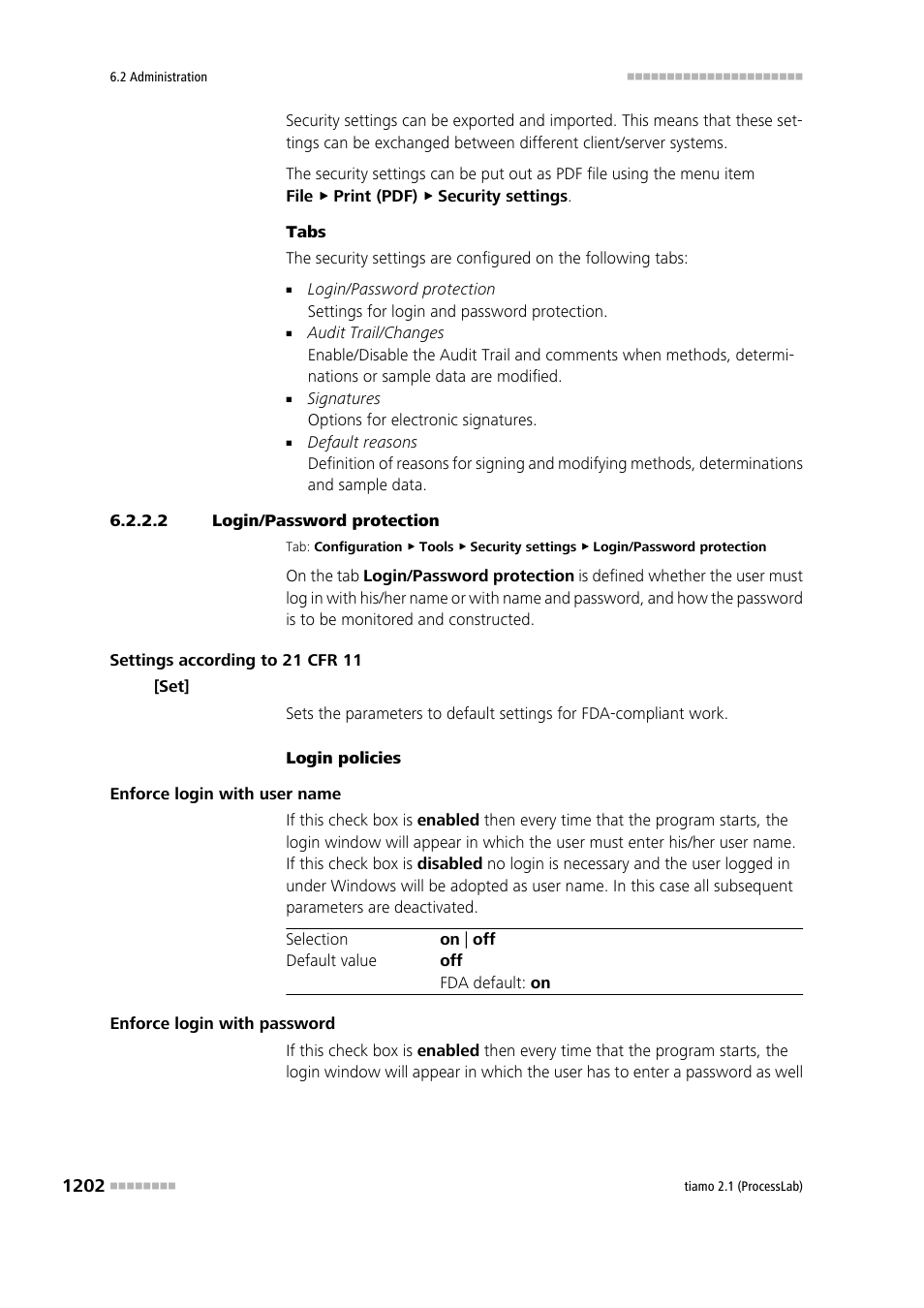 2 login/password protection, Login/passwort protection | Metrohm tiamo 2.1 (ProcessLab) User Manual | Page 1218 / 1602