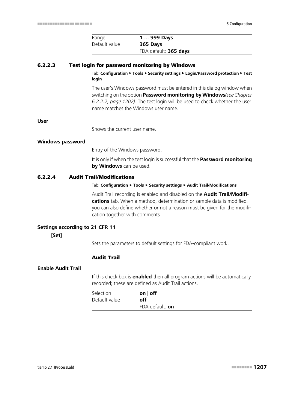 3 test login for password monitoring by windows, 4 audit trail/modifications, Audit trail/changes | Metrohm tiamo 2.1 (ProcessLab) User Manual | Page 1223 / 1602