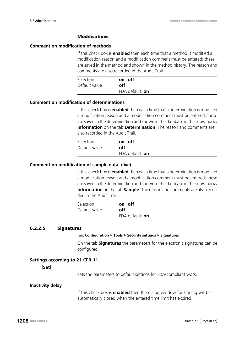 5 signatures, Electronic signature, Signatures | Metrohm tiamo 2.1 (ProcessLab) User Manual | Page 1224 / 1602