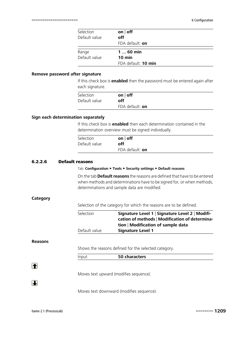 6 default reasons, Default reasons | Metrohm tiamo 2.1 (ProcessLab) User Manual | Page 1225 / 1602