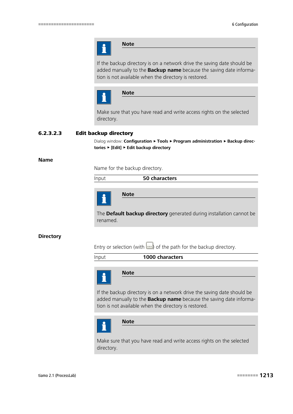 3 edit backup directory | Metrohm tiamo 2.1 (ProcessLab) User Manual | Page 1229 / 1602