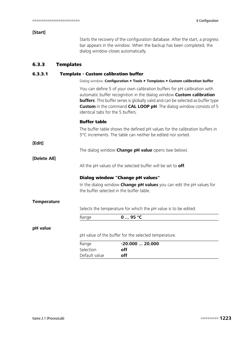 3 templates, 1 template - custom calibration buffer, Templates 3 | Custom calibration buffers | Metrohm tiamo 2.1 (ProcessLab) User Manual | Page 1239 / 1602