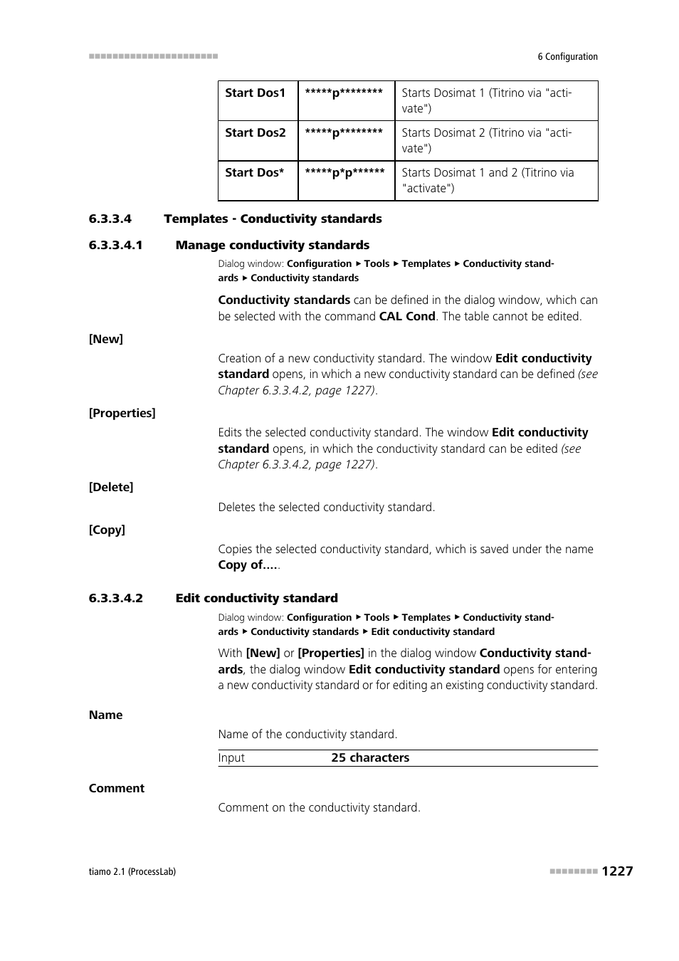 4 templates - conductivity standards, 1 manage conductivity standards, 2 edit conductivity standard | Metrohm tiamo 2.1 (ProcessLab) User Manual | Page 1243 / 1602