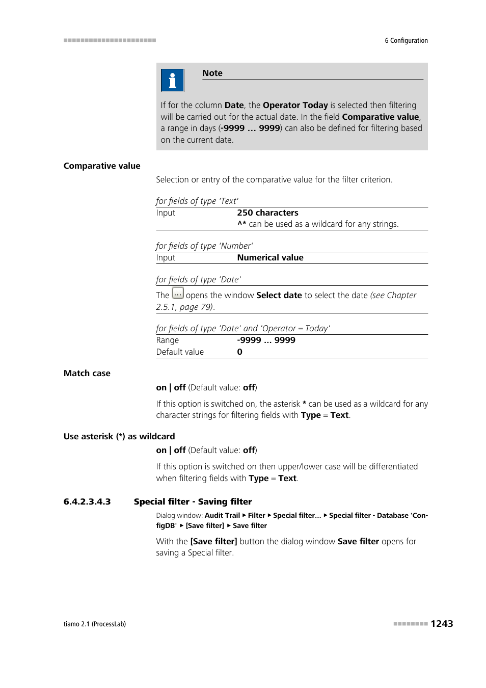 3 special filter - saving filter | Metrohm tiamo 2.1 (ProcessLab) User Manual | Page 1259 / 1602