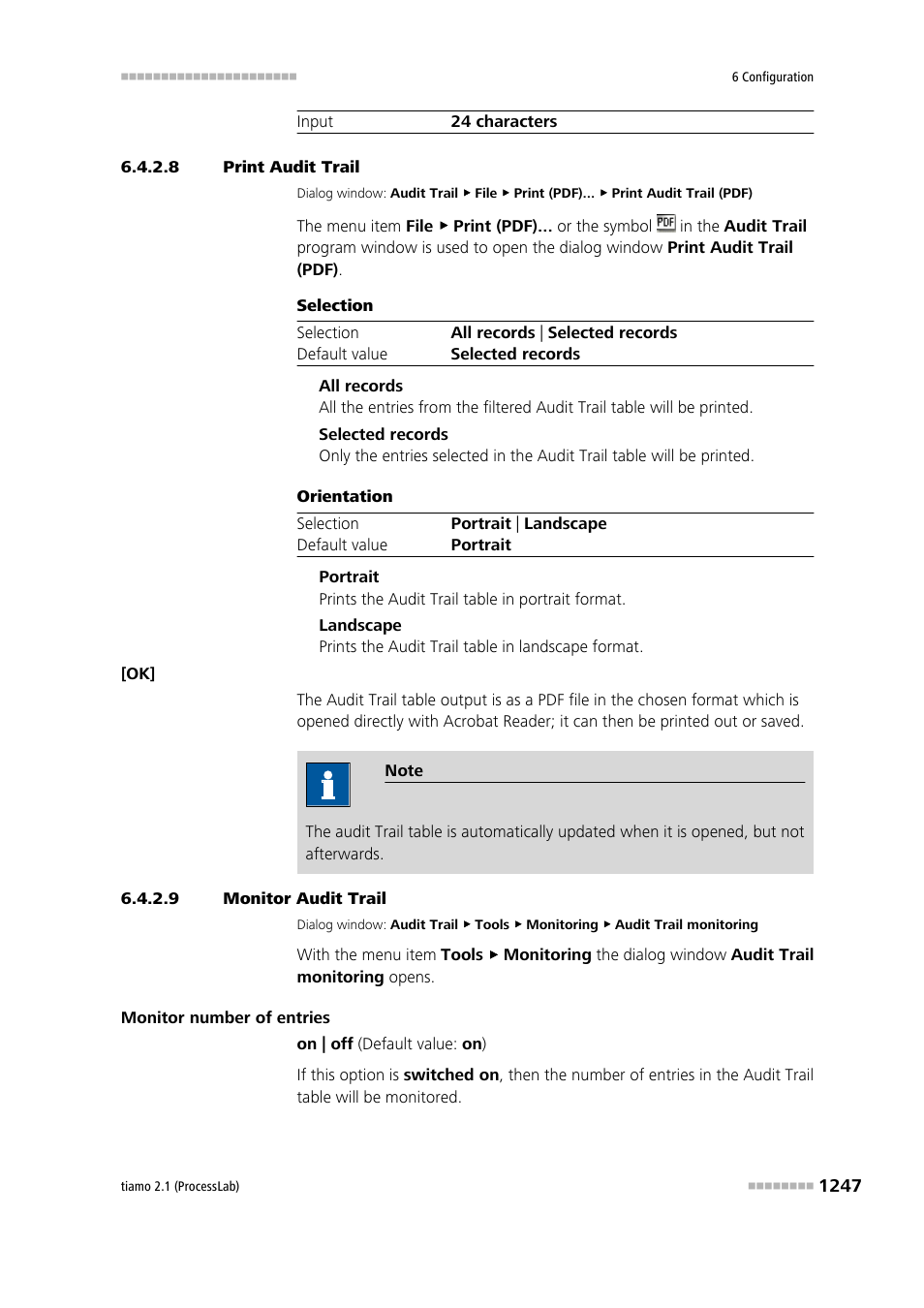 8 print audit trail, 9 monitor audit trail, Print audit trail | Monitor audit trail | Metrohm tiamo 2.1 (ProcessLab) User Manual | Page 1263 / 1602