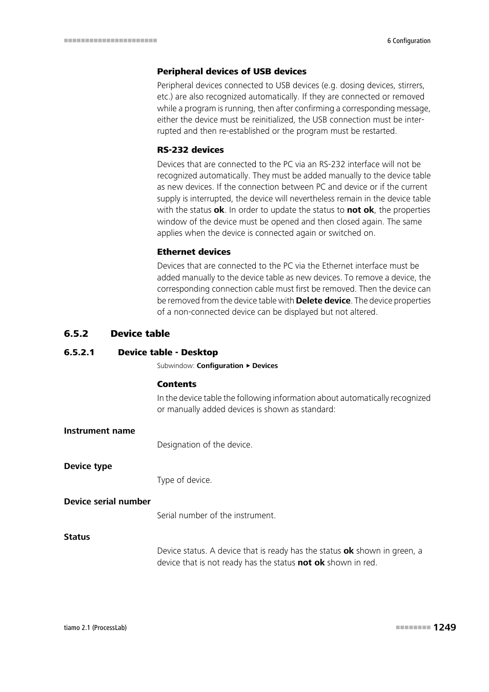 2 device table, 1 device table - desktop, Device table 9 | Metrohm tiamo 2.1 (ProcessLab) User Manual | Page 1265 / 1602