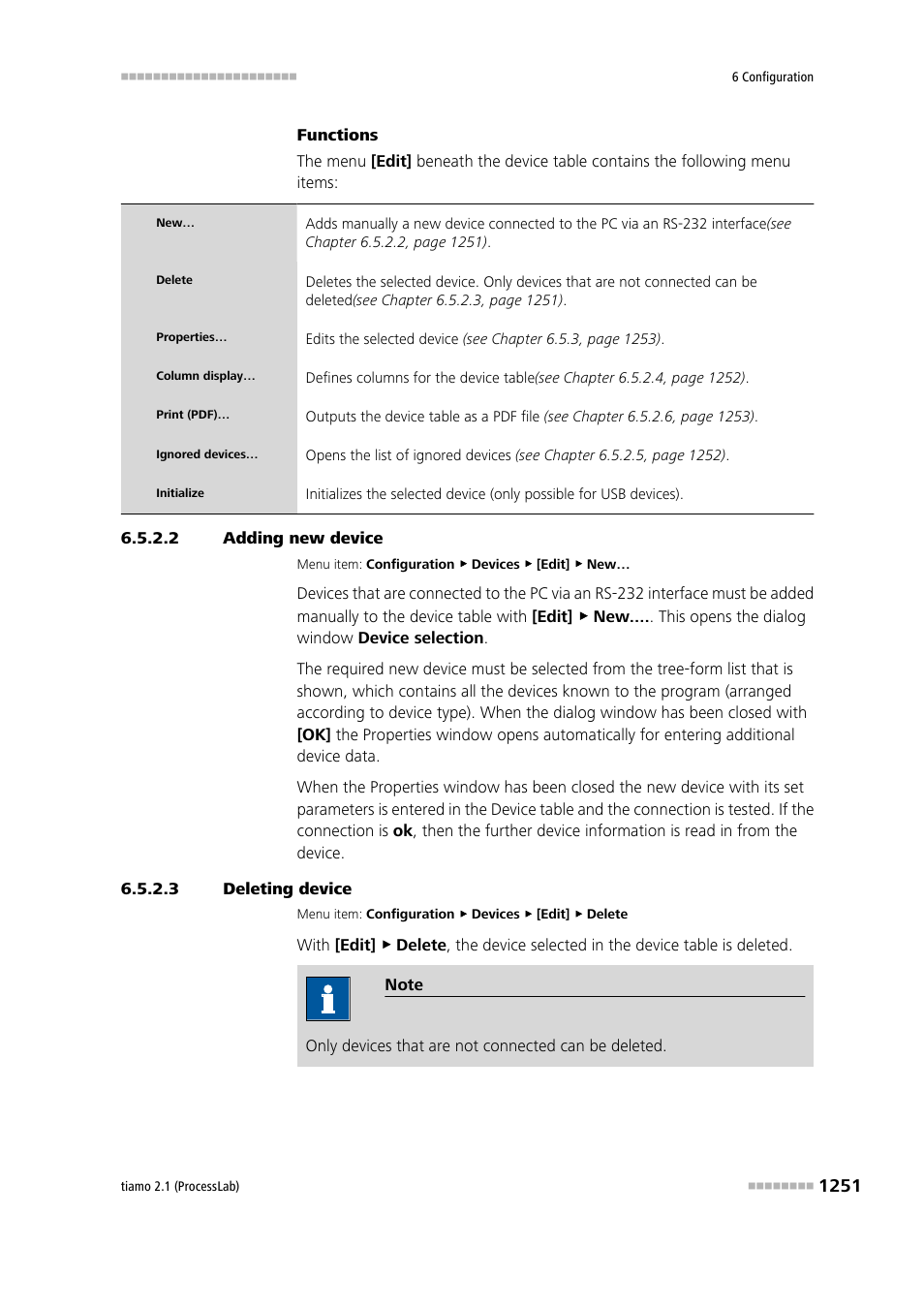 2 adding new device, 3 deleting device | Metrohm tiamo 2.1 (ProcessLab) User Manual | Page 1267 / 1602