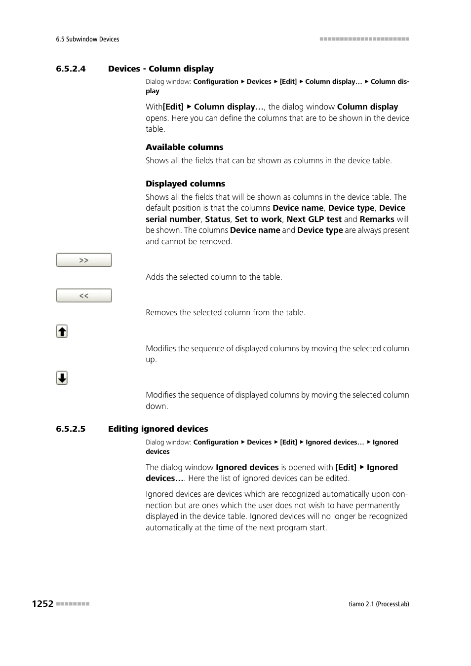 4 devices - column display, 5 editing ignored devices | Metrohm tiamo 2.1 (ProcessLab) User Manual | Page 1268 / 1602