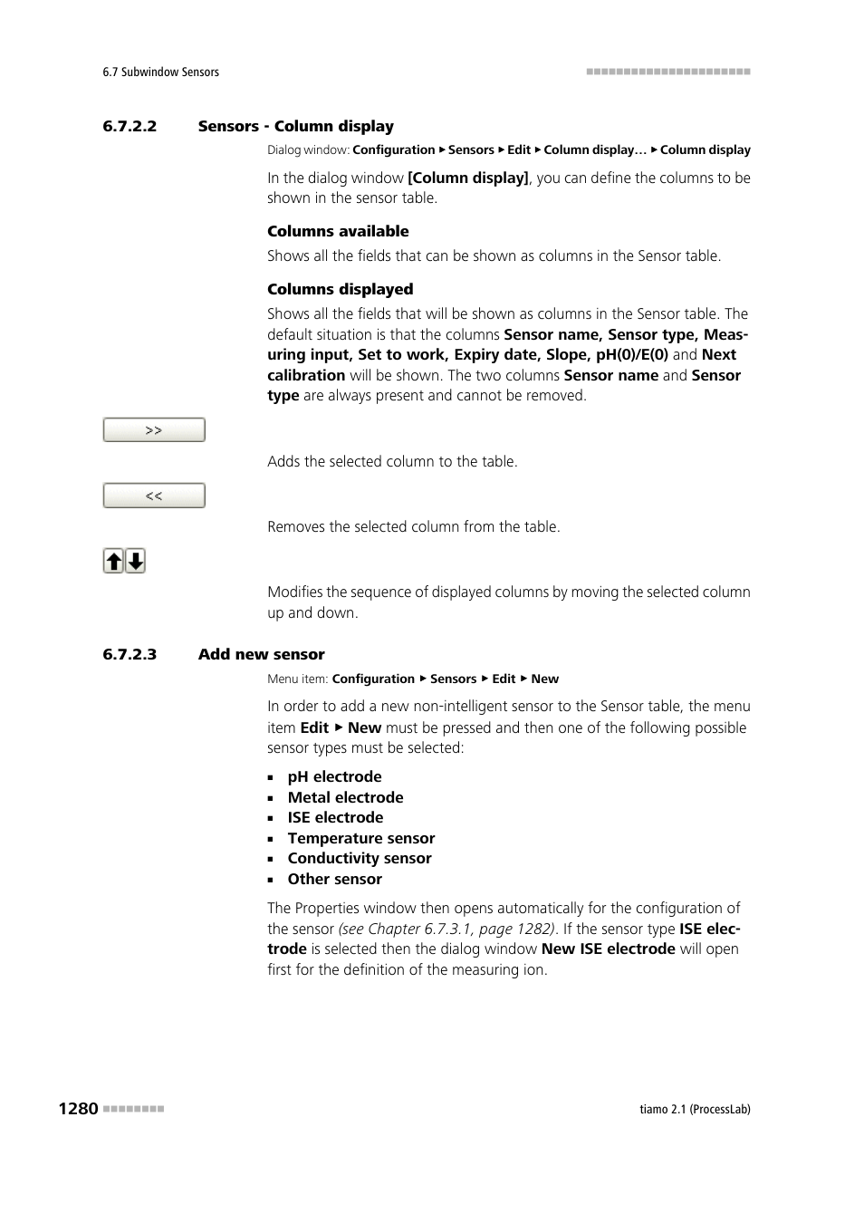 2 sensors - column display, 3 add new sensor | Metrohm tiamo 2.1 (ProcessLab) User Manual | Page 1296 / 1602