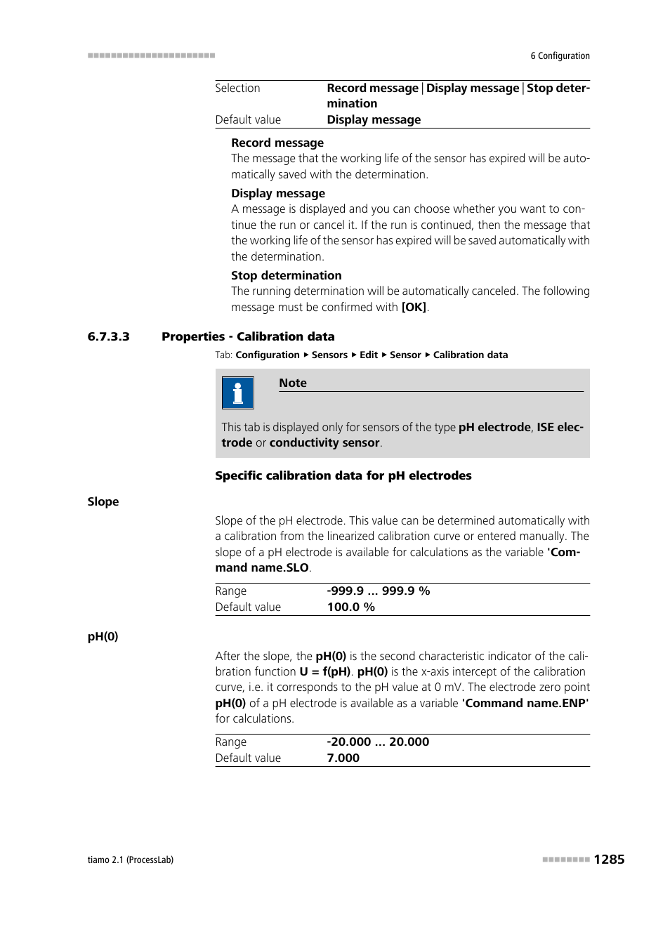3 properties - calibration data, Calibration data | Metrohm tiamo 2.1 (ProcessLab) User Manual | Page 1301 / 1602