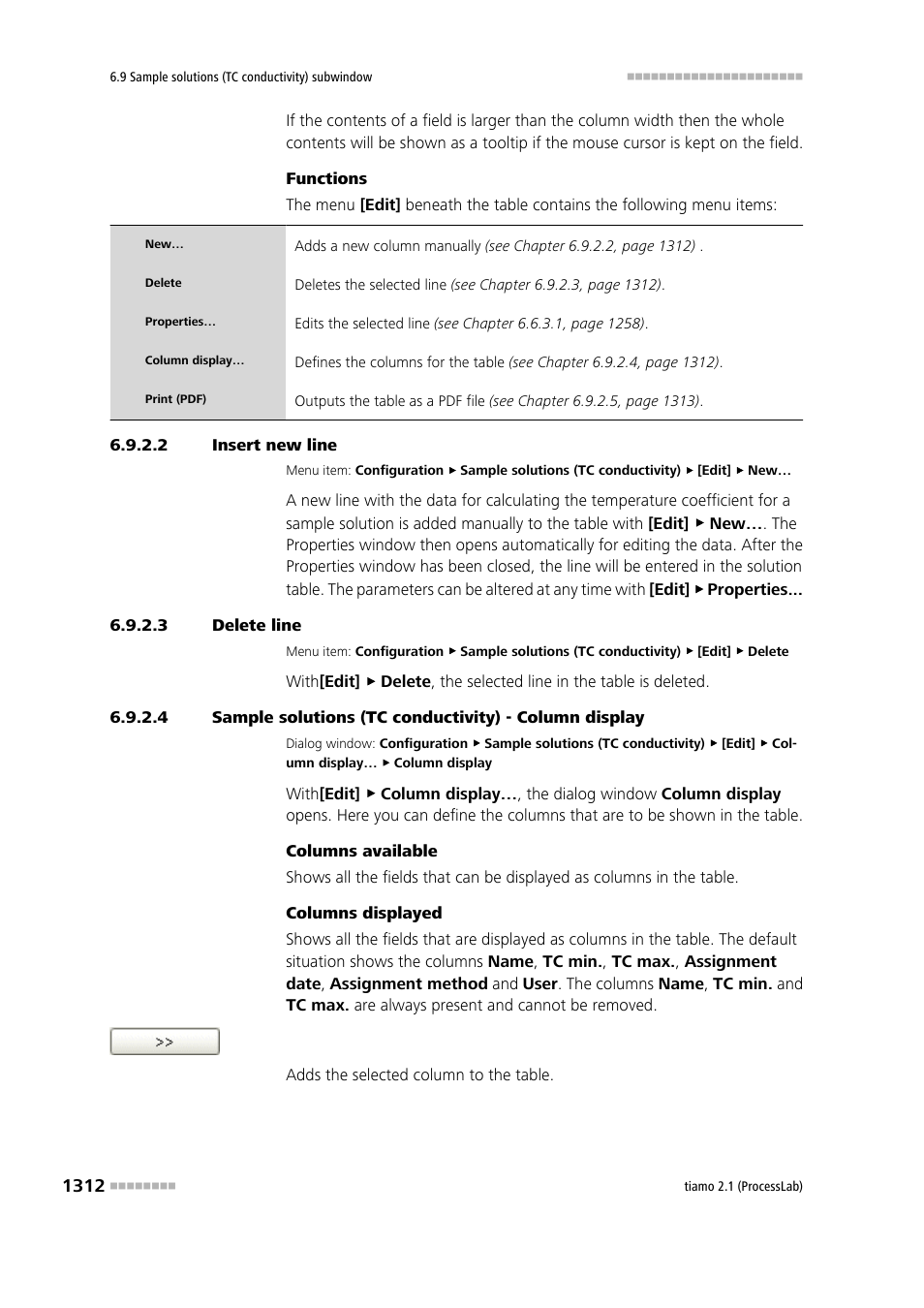 2 insert new line, 3 delete line | Metrohm tiamo 2.1 (ProcessLab) User Manual | Page 1328 / 1602