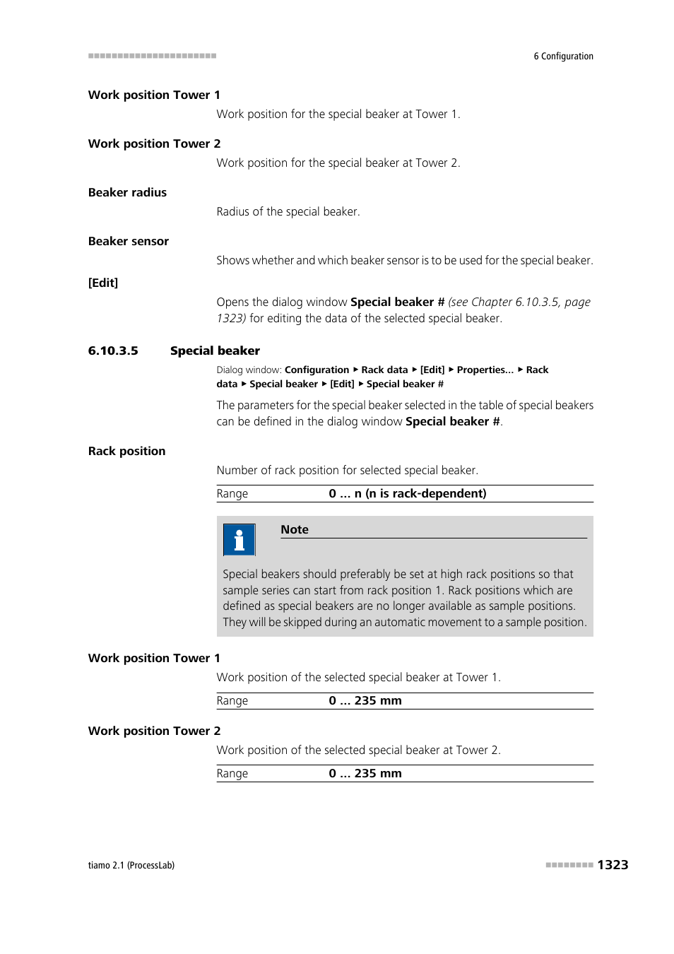 5 special beaker | Metrohm tiamo 2.1 (ProcessLab) User Manual | Page 1339 / 1602