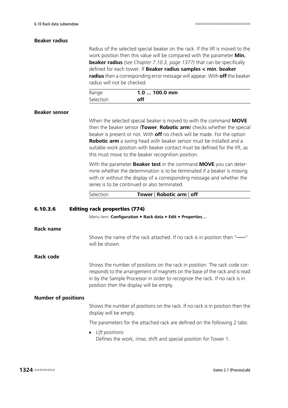 6 editing rack properties (774) | Metrohm tiamo 2.1 (ProcessLab) User Manual | Page 1340 / 1602