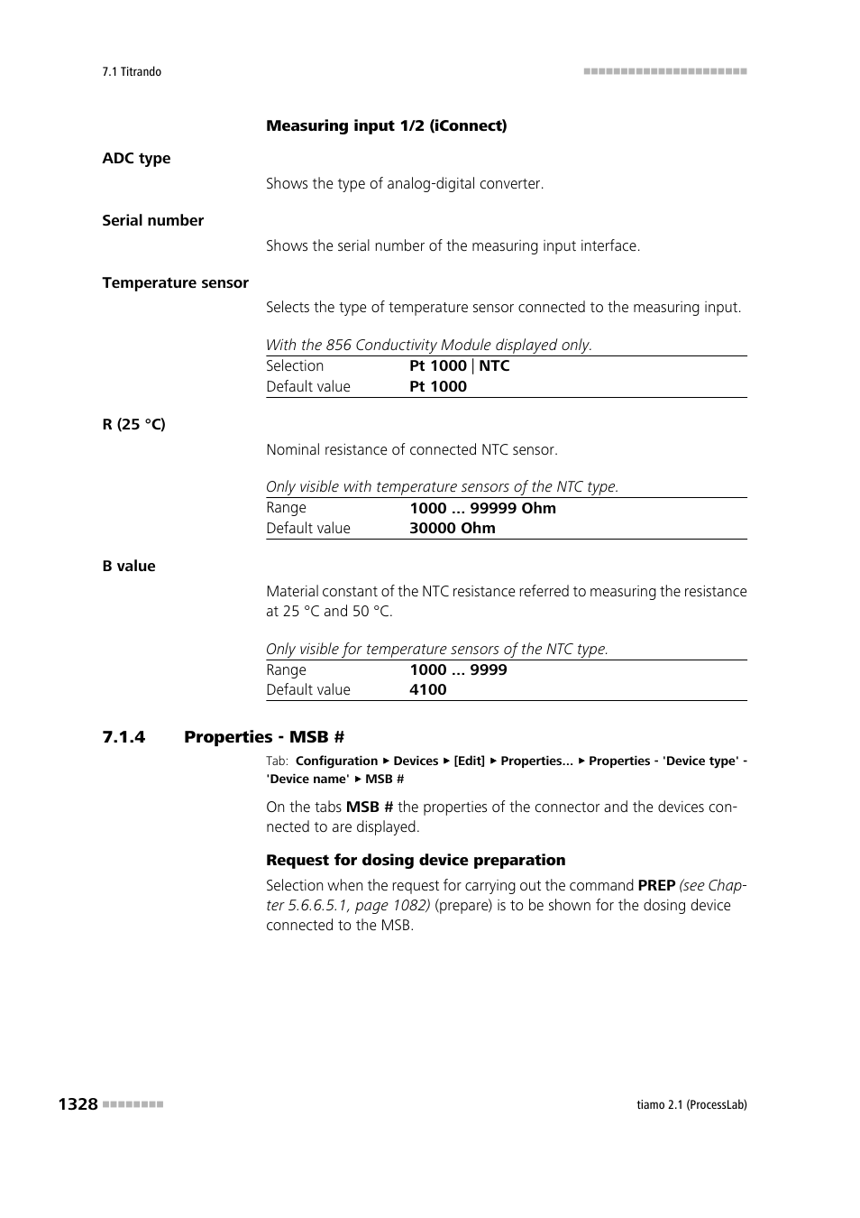 4 properties - msb, Properties - msb # 8, Properties - msb # 9 | Properties - msb # 5, Properties - msb # 0, Properties - msb # 1 | Metrohm tiamo 2.1 (ProcessLab) User Manual | Page 1344 / 1602