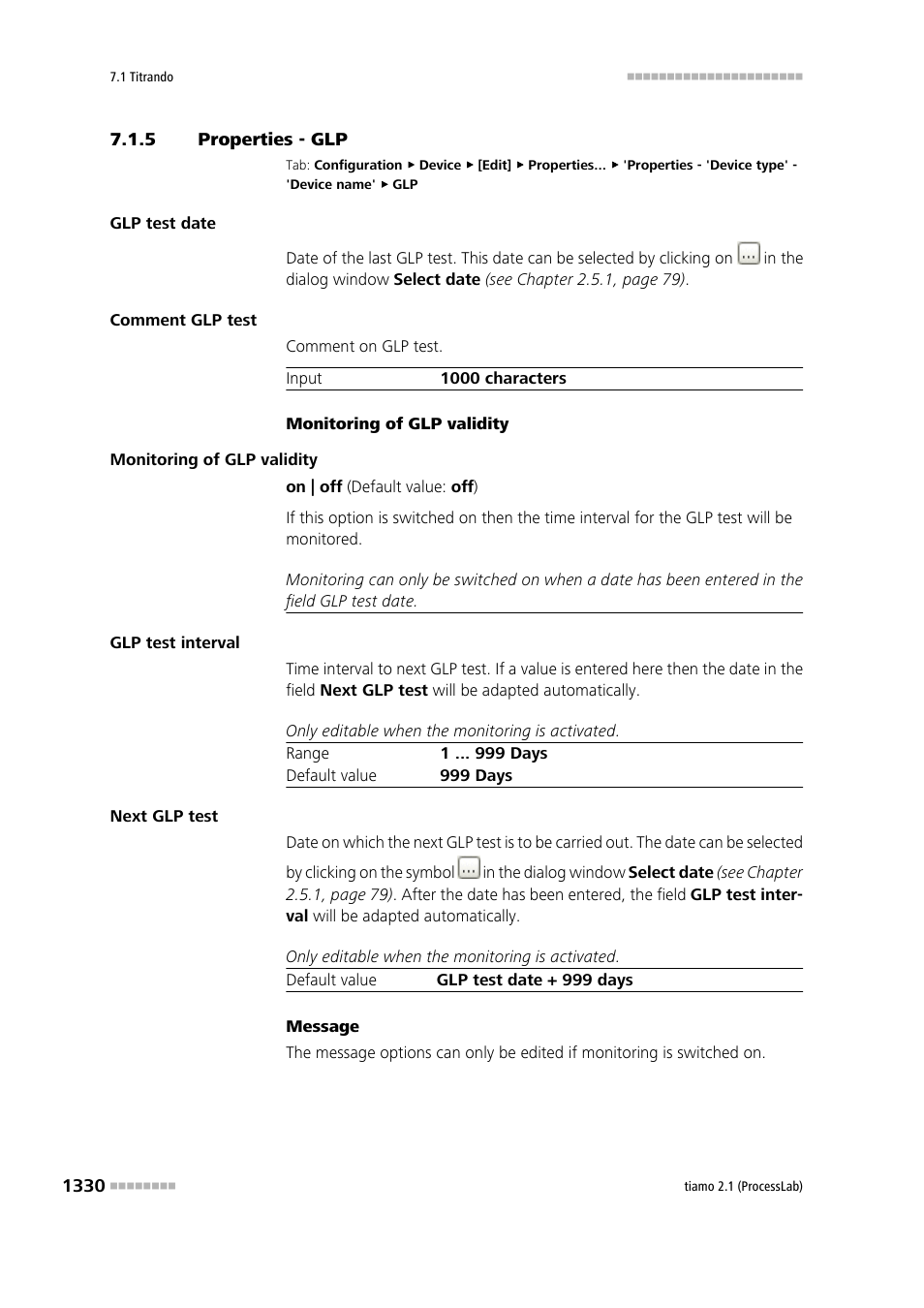 5 properties - glp | Metrohm tiamo 2.1 (ProcessLab) User Manual | Page 1346 / 1602