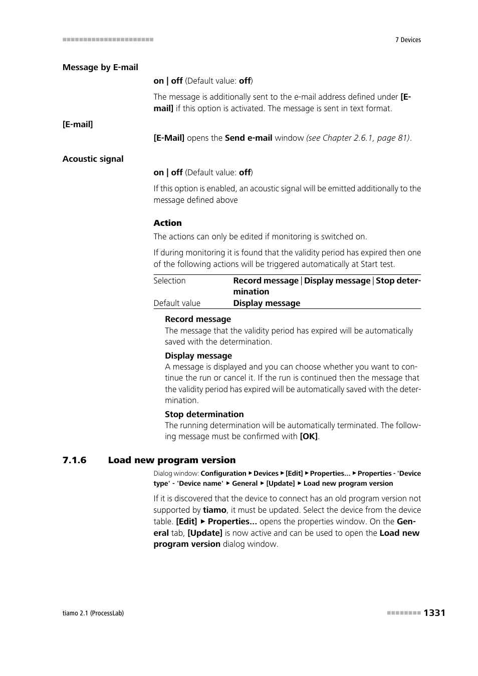 6 load new program version, Load new program version 1 | Metrohm tiamo 2.1 (ProcessLab) User Manual | Page 1347 / 1602