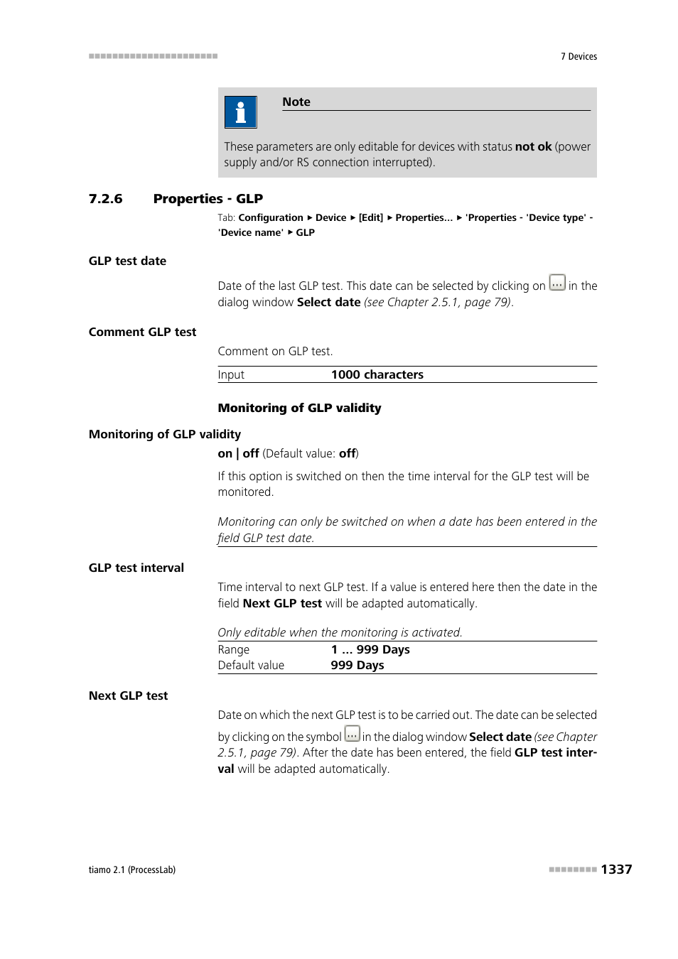 6 properties - glp | Metrohm tiamo 2.1 (ProcessLab) User Manual | Page 1353 / 1602