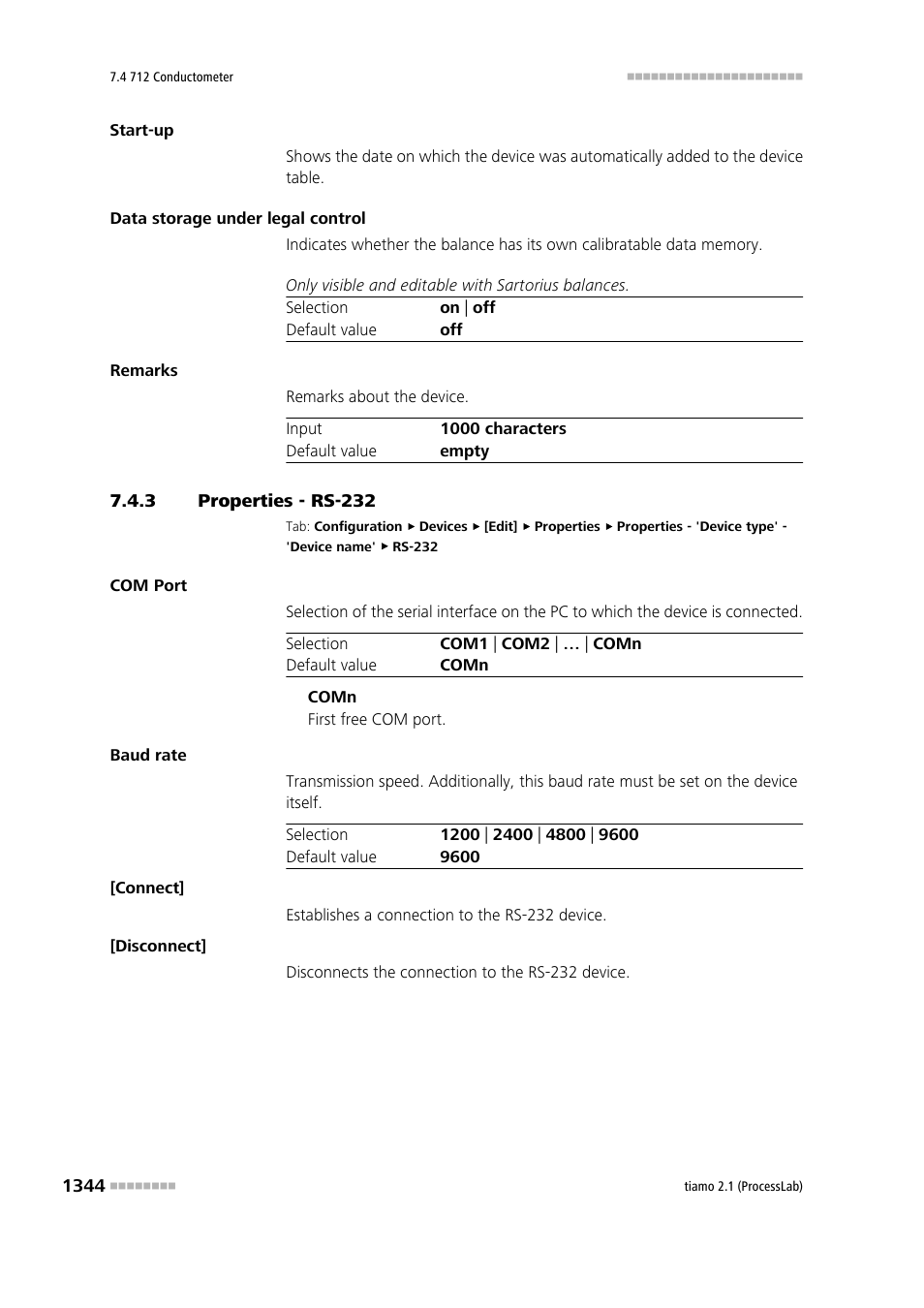 3 properties - rs-232 | Metrohm tiamo 2.1 (ProcessLab) User Manual | Page 1360 / 1602