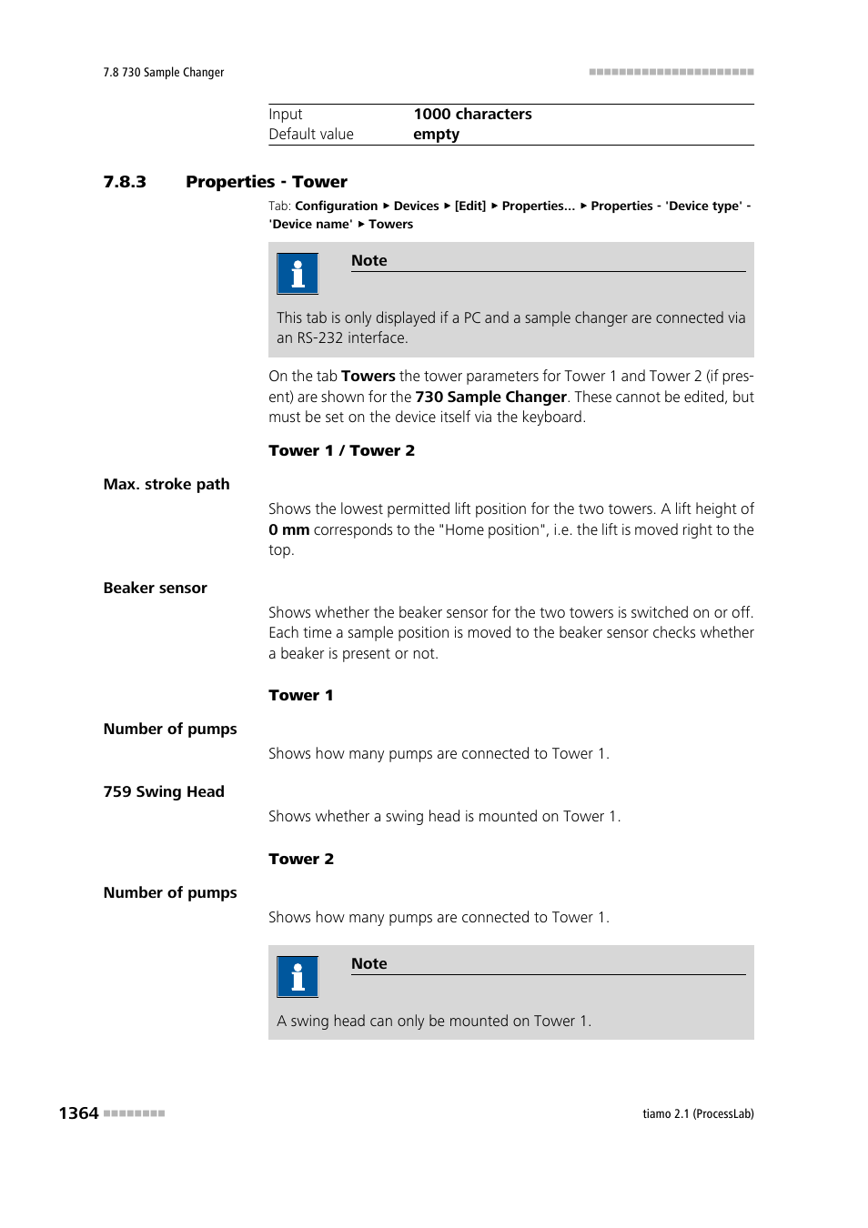 3 properties - tower, Properties - tower 4, Towers | Metrohm tiamo 2.1 (ProcessLab) User Manual | Page 1380 / 1602