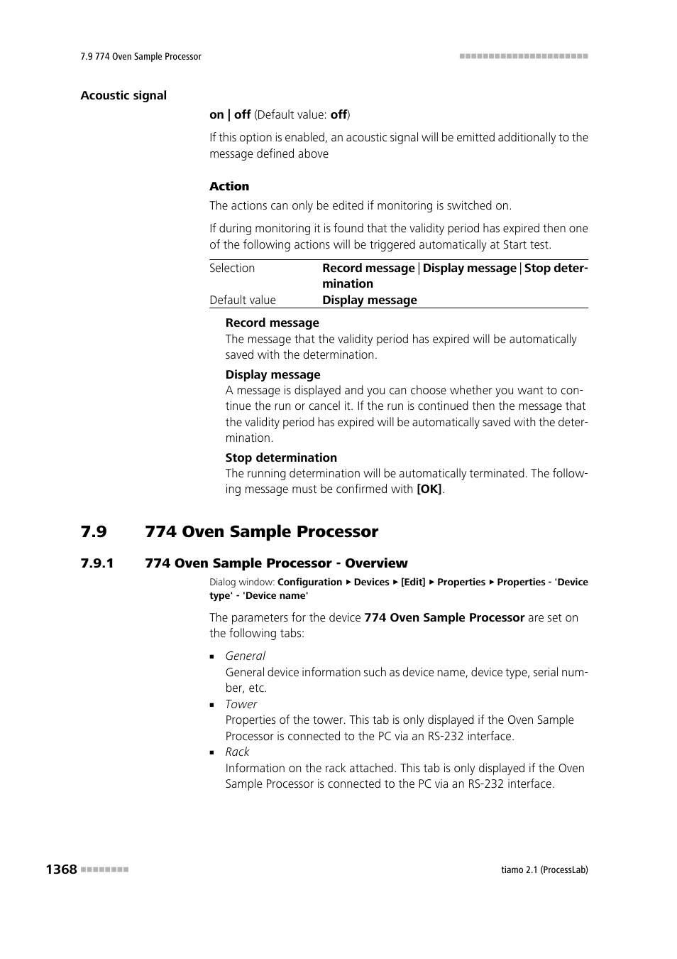 9 774 oven sample processor, 1 774 oven sample processor - overview, 774 oven sample processor 8 | 774 oven sample processor - overview 8, 774 oven sample processor | Metrohm tiamo 2.1 (ProcessLab) User Manual | Page 1384 / 1602