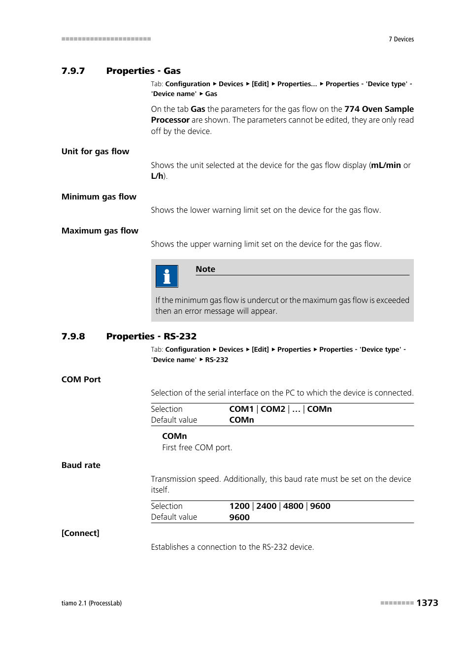 7 properties - gas, 8 properties - rs-232, Properties - gas 3 | Metrohm tiamo 2.1 (ProcessLab) User Manual | Page 1389 / 1602