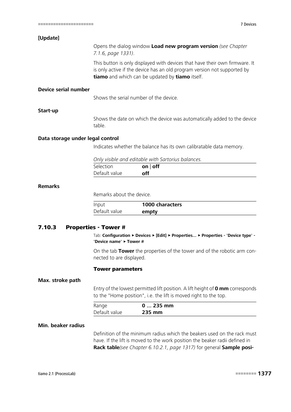 3 properties - tower, Properties - tower # 7, Properties - tower # 5 | Properties - tower # 2, Tower | Metrohm tiamo 2.1 (ProcessLab) User Manual | Page 1393 / 1602