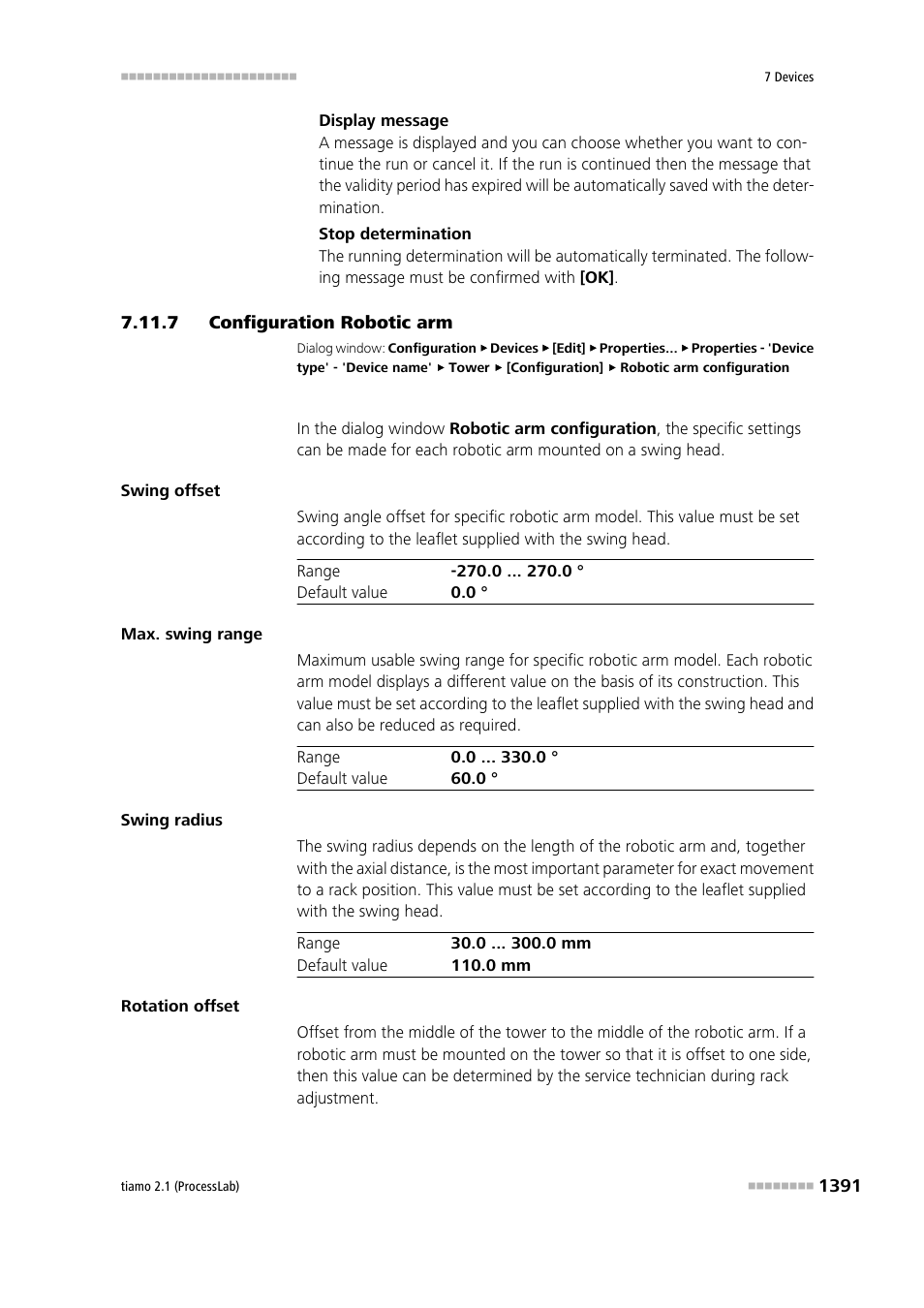 7 configuration robotic arm, Configuration robotic arm 1 | Metrohm tiamo 2.1 (ProcessLab) User Manual | Page 1407 / 1602