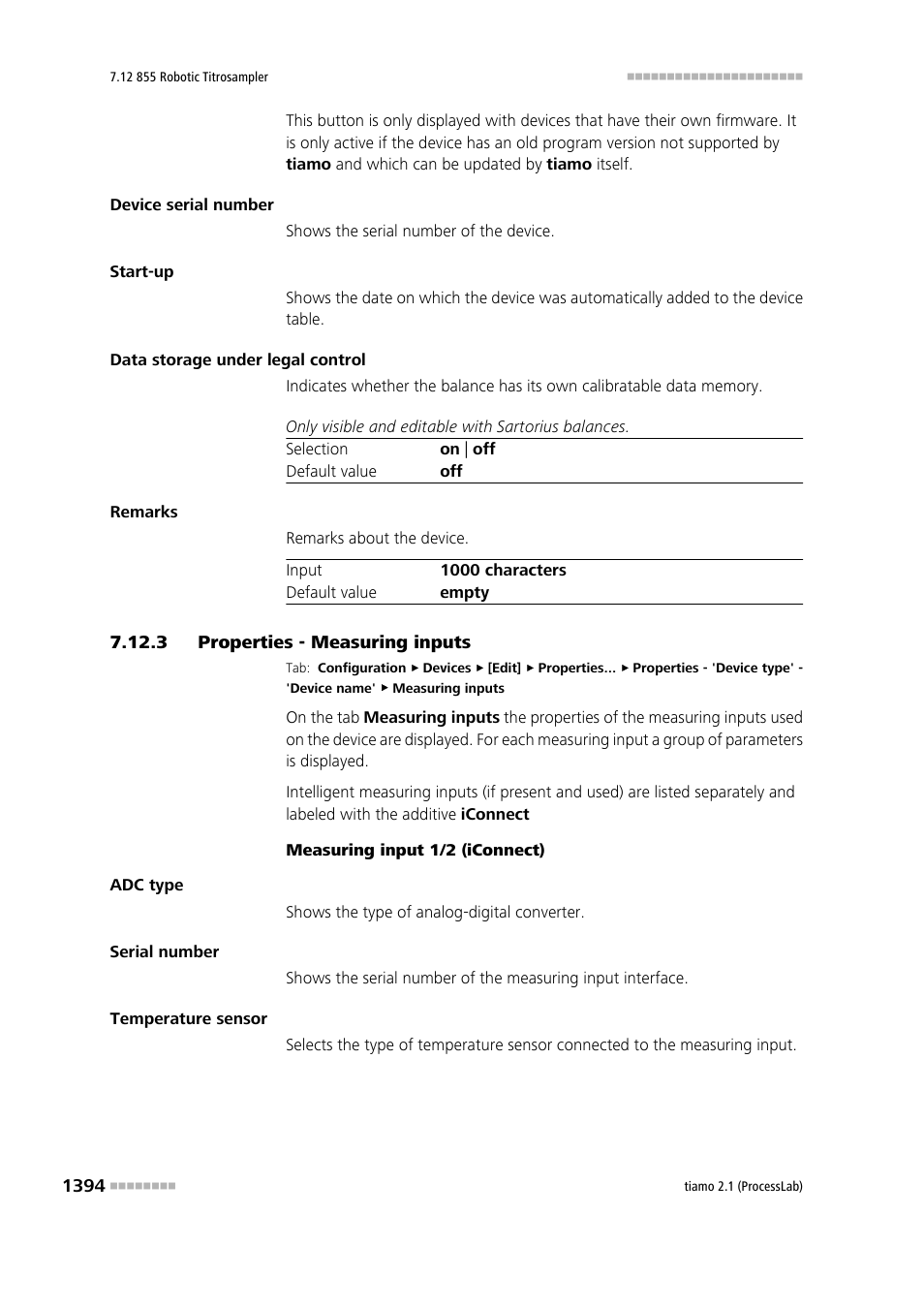 3 properties - measuring inputs | Metrohm tiamo 2.1 (ProcessLab) User Manual | Page 1410 / 1602