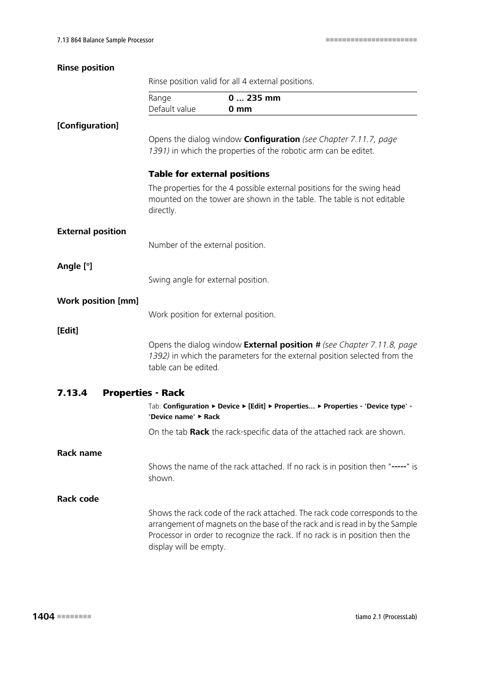 4 properties - rack | Metrohm tiamo 2.1 (ProcessLab) User Manual | Page 1420 / 1602