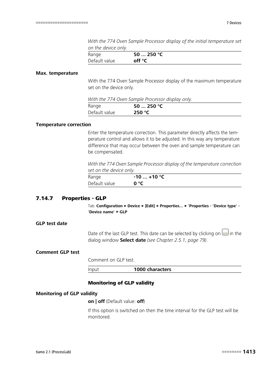 7 properties - glp | Metrohm tiamo 2.1 (ProcessLab) User Manual | Page 1429 / 1602