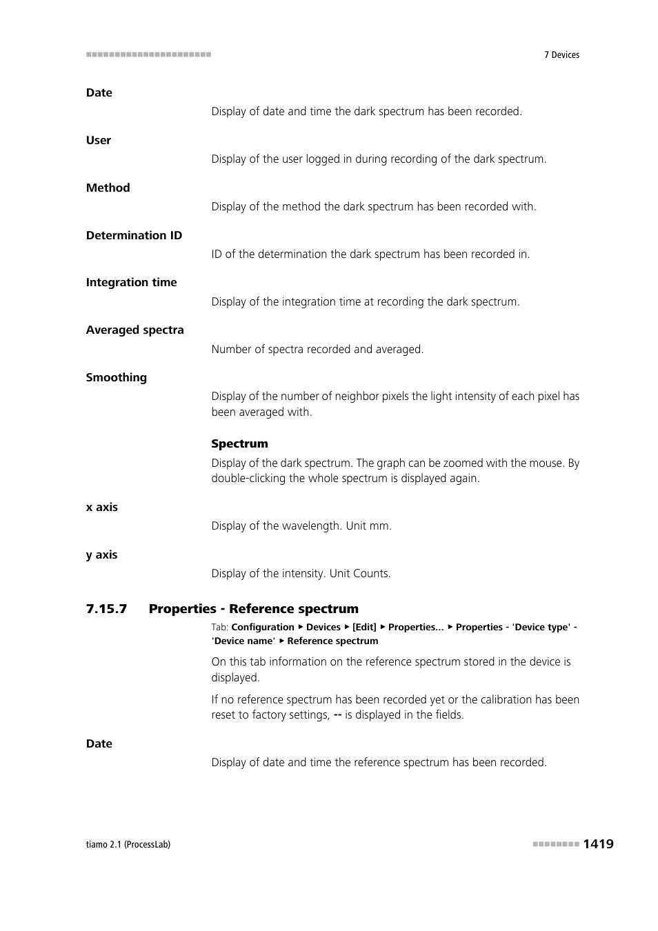 7 properties - reference spectrum, Properties - reference spectrum 9, Reference spectrum | Metrohm tiamo 2.1 (ProcessLab) User Manual | Page 1435 / 1602