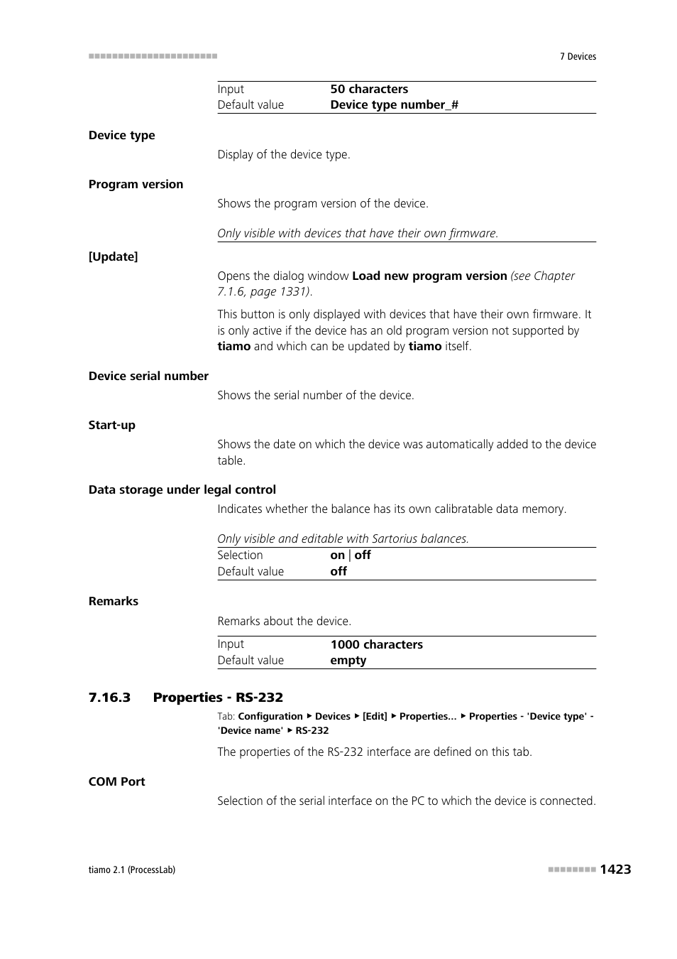 3 properties - rs-232, Properties - rs-232 3 | Metrohm tiamo 2.1 (ProcessLab) User Manual | Page 1439 / 1602