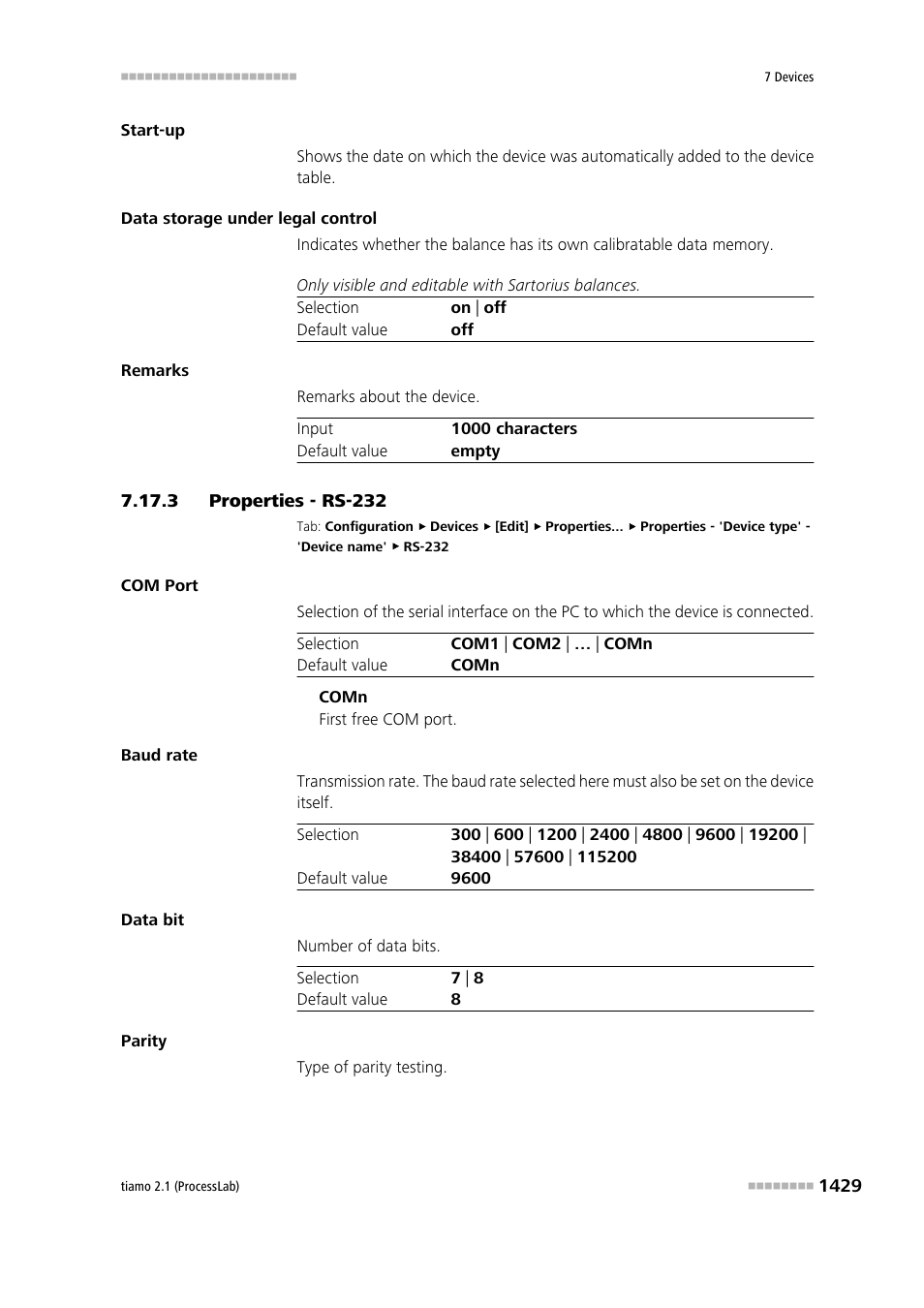 3 properties - rs-232, Properties - rs-232 9, Rs-232 | Metrohm tiamo 2.1 (ProcessLab) User Manual | Page 1445 / 1602