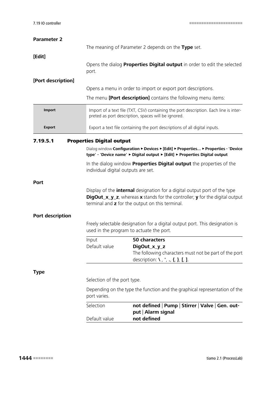 1 properties digital output | Metrohm tiamo 2.1 (ProcessLab) User Manual | Page 1460 / 1602