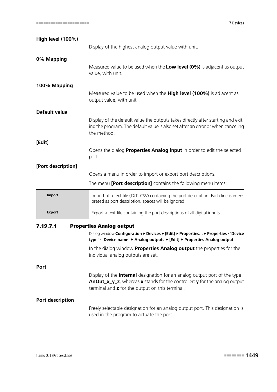 1 properties analog output | Metrohm tiamo 2.1 (ProcessLab) User Manual | Page 1465 / 1602