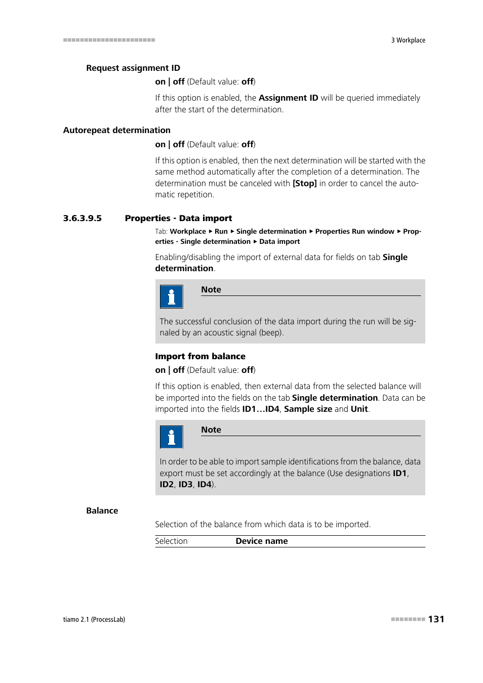 5 properties - data import, Data import | Metrohm tiamo 2.1 (ProcessLab) User Manual | Page 147 / 1602