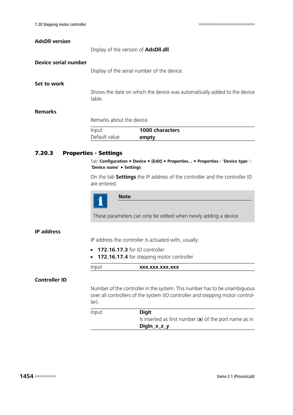 3 properties - settings | Metrohm tiamo 2.1 (ProcessLab) User Manual | Page 1470 / 1602