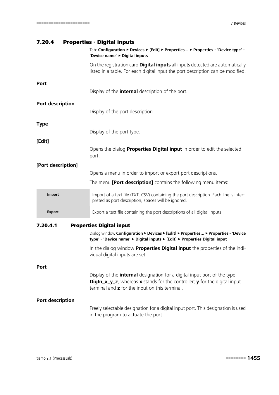 4 properties - digital inputs, 1 properties digital input | Metrohm tiamo 2.1 (ProcessLab) User Manual | Page 1471 / 1602