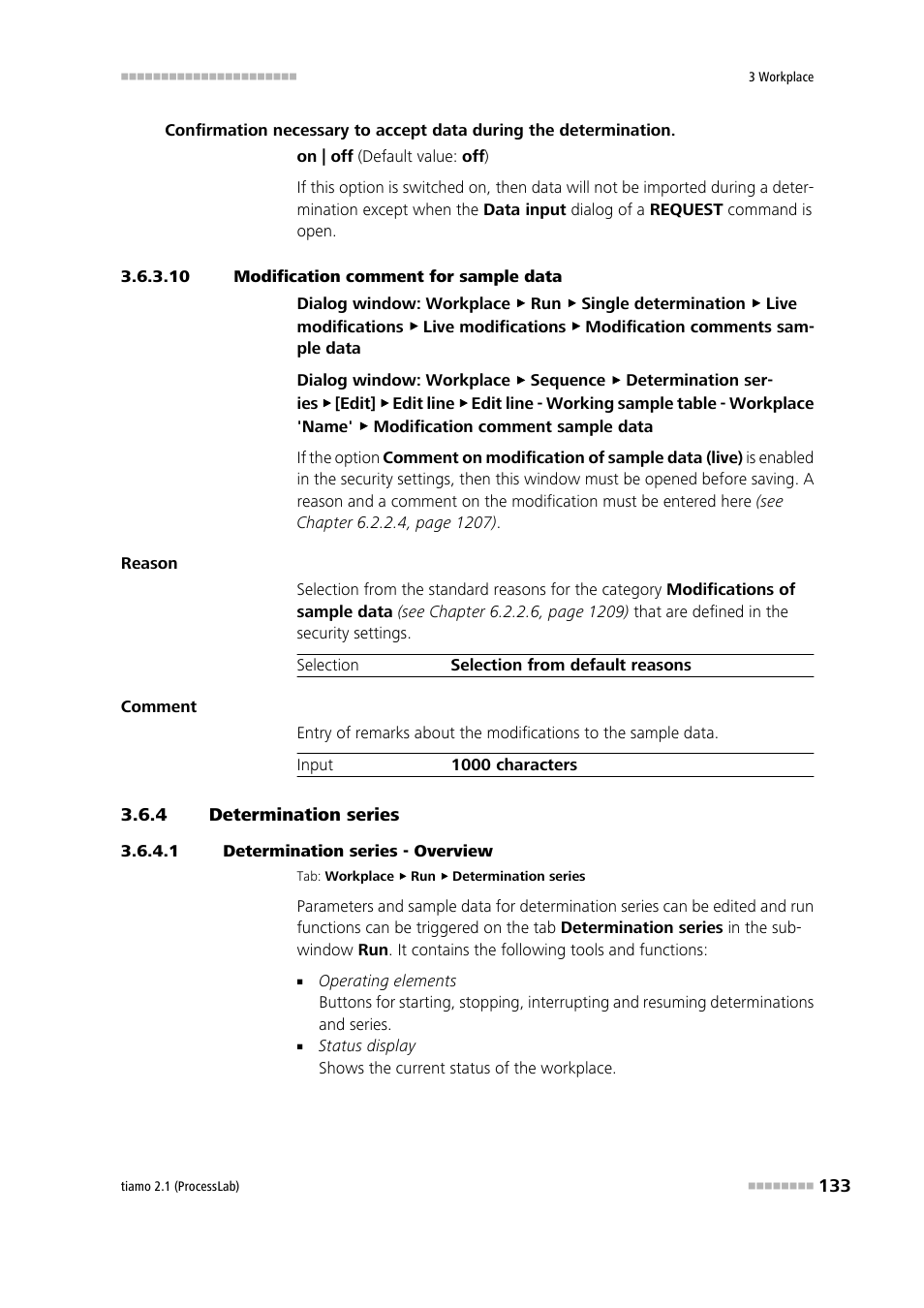 10 modification comment for sample data, 4 determination series, 1 determination series - overview | Determination series | Metrohm tiamo 2.1 (ProcessLab) User Manual | Page 149 / 1602