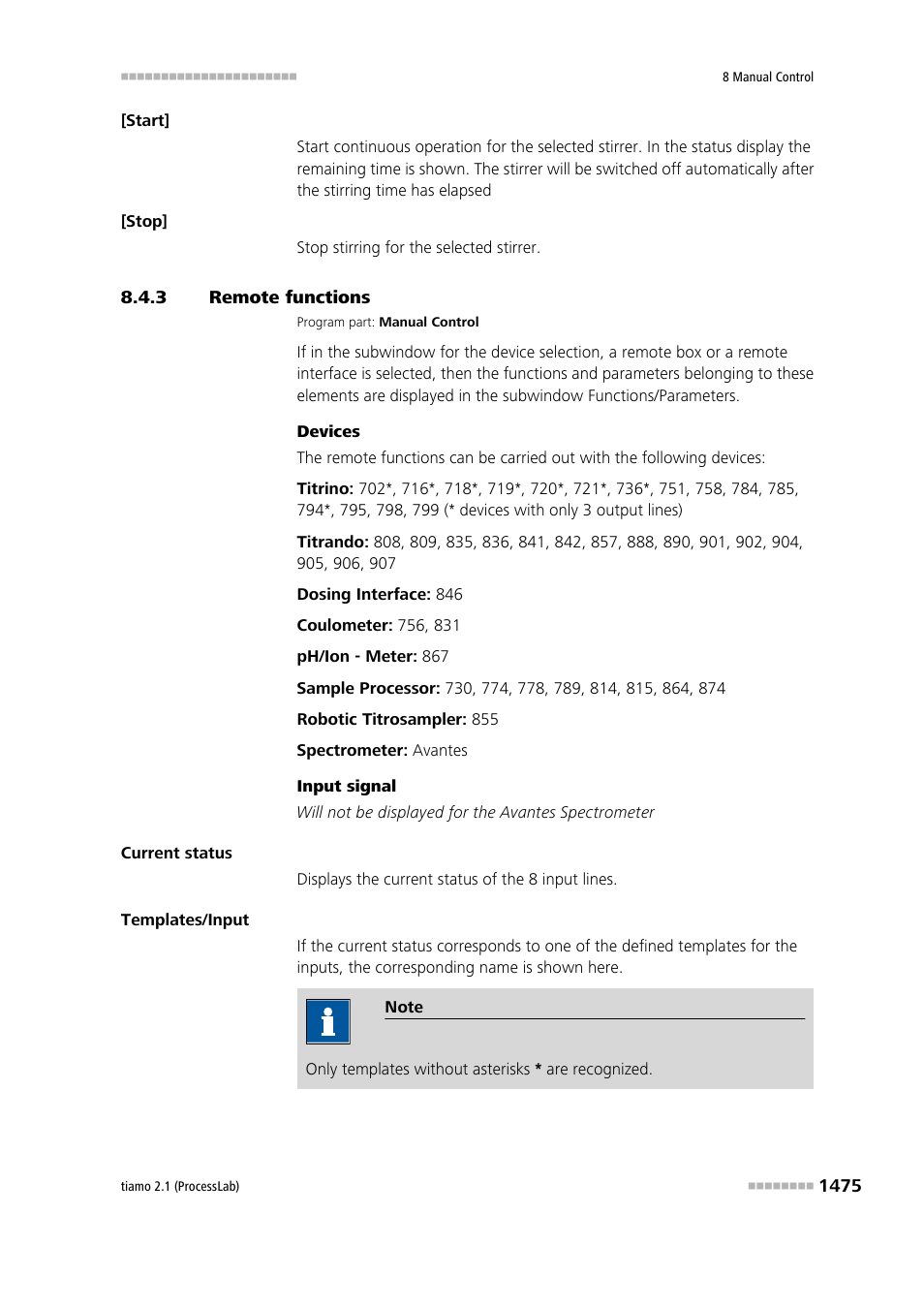 3 remote functions, Remote functions 5 | Metrohm tiamo 2.1 (ProcessLab) User Manual | Page 1491 / 1602